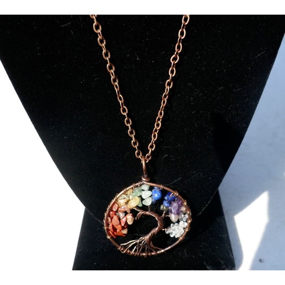 Unbranded Jewelry - Tree of Life Chakra Pendant Necklace Copper Wire 32 inches long